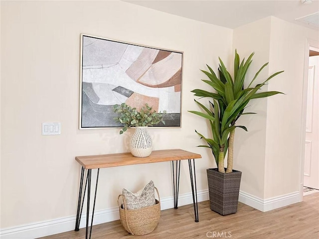 interior details featuring baseboards and wood finished floors
