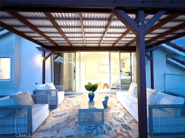 view of patio with an outdoor hangout area
