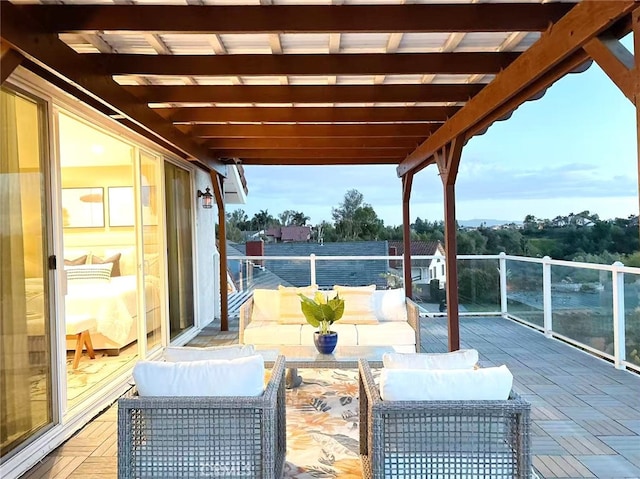 view of patio / terrace with outdoor lounge area and a balcony