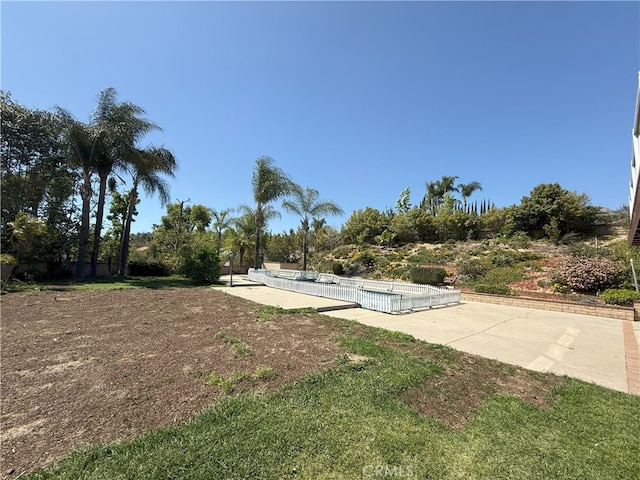 view of yard with a patio area and an outdoor pool