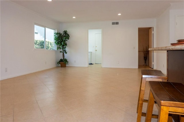 18410 Alexander Ave, Cerritos, CA 90703 - unfurnished living room featuring crown molding and recessed lighting