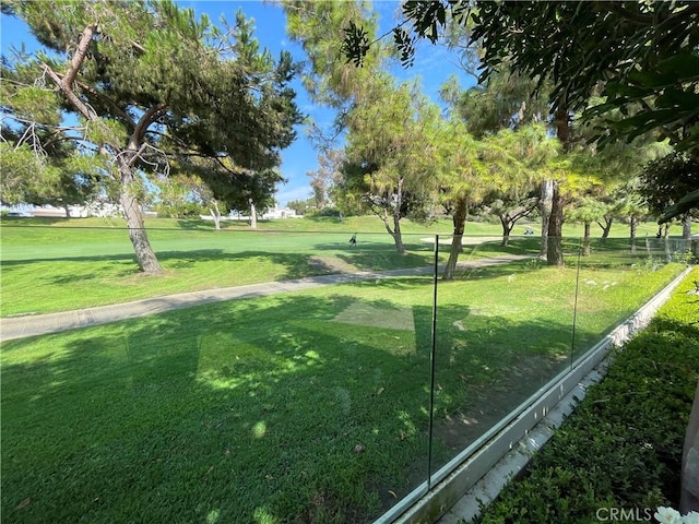 view of property's community with a yard