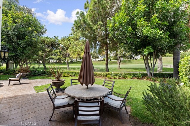 view of patio with outdoor dining area