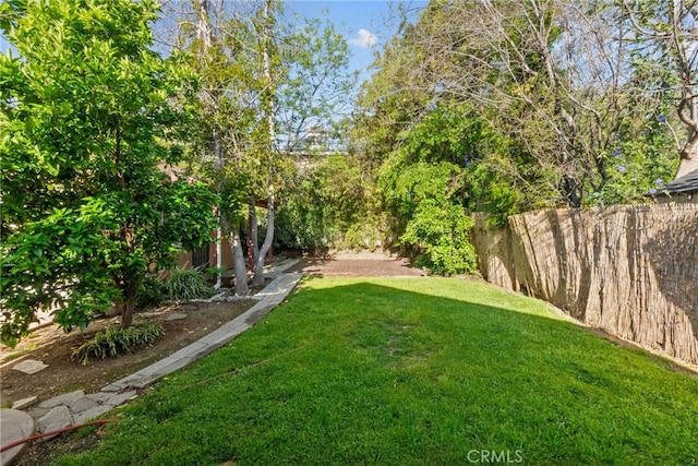 view of yard with fence