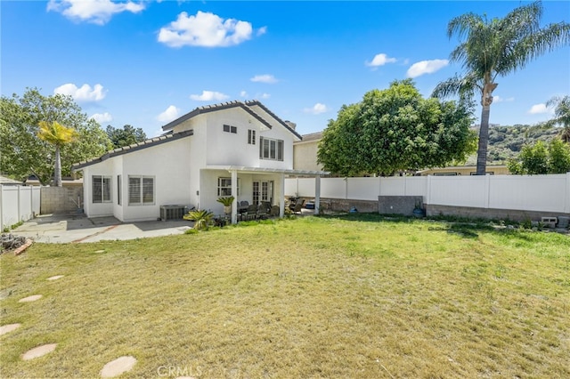 1212 Goldenview Dr, Corona, CA 92882 - rear view of house featuring a patio area, stucco siding, and central AC unit