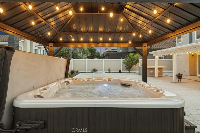 2145 Lenita Cir, Corona, CA 92882 - view of patio with a gazebo, fence, and a hot tub