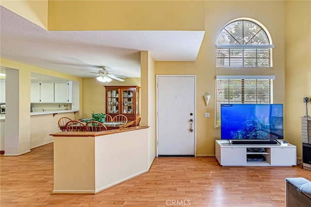 22933 Estoril Dr Unit 1, Diamond Bar, CA 91765 - living area featuring light wood-style floors and ceiling fan