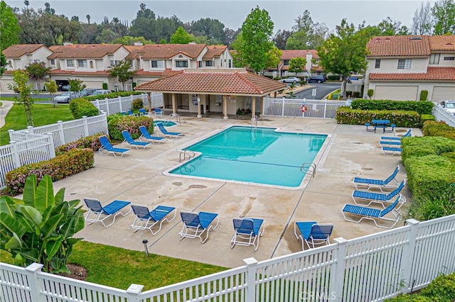 22933 Estoril Dr Unit 1, Diamond Bar, CA 91765 - pool featuring a patio, a residential view, and fence