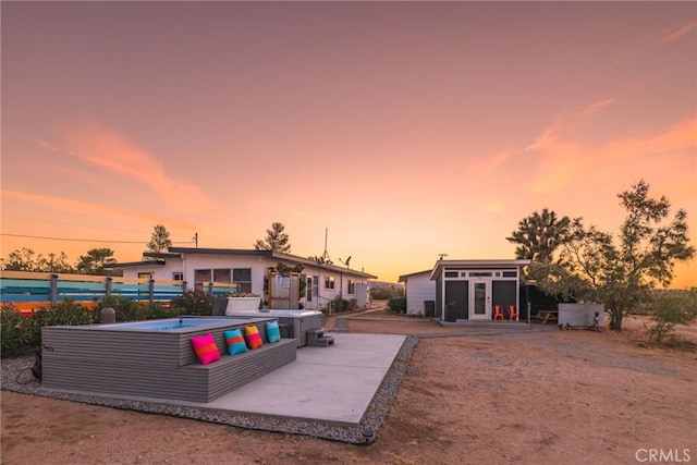 3667 Lucerne Vista Ave, Yucca Valley, CA 92284 - rear view of house featuring a patio and an outdoor structure