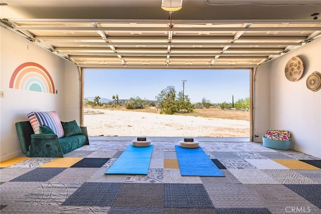 view of garage