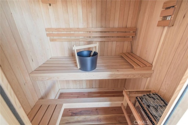 view of sauna