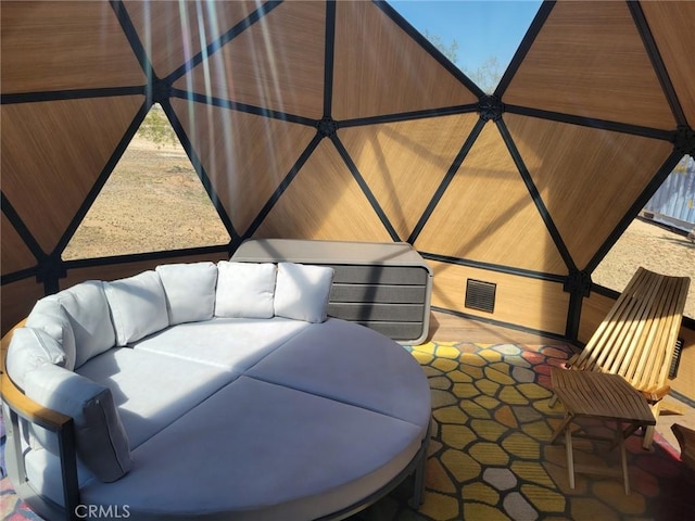 view of patio / terrace featuring visible vents and outdoor lounge area
