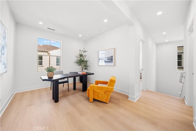 312 Carefree, Irvine, CA 92618 - office area featuring light wood-style floors, visible vents, and recessed lighting
