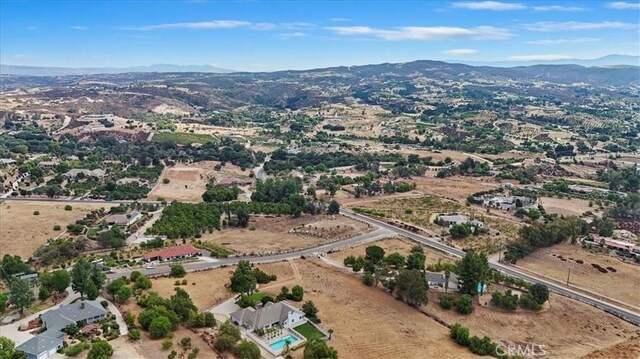 aerial view with a mountain view