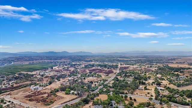bird's eye view with a mountain view
