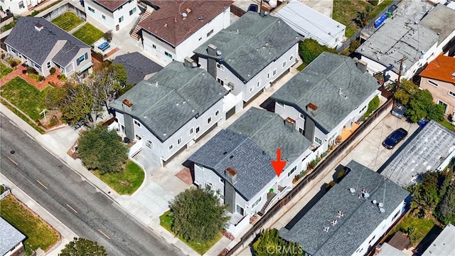 aerial view with a residential view