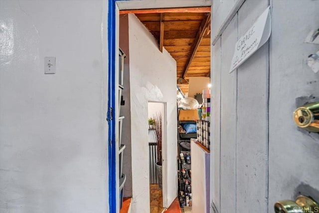 4210 Black Mountain Rd, La Mesa, CA 91941 - hallway featuring wooden ceiling