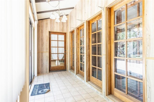7040 Kenyon Ave, Hesperia, CA 92345 - doorway featuring tile patterned floors and a notable chandelier