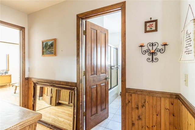 7040 Kenyon Ave, Hesperia, CA 92345 - corridor with light tile patterned floors and wainscoting