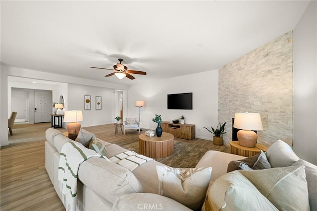 73992 Van Gogh Dr, Palm Desert, CA 92211 - living area featuring ceiling fan and light wood-style floors