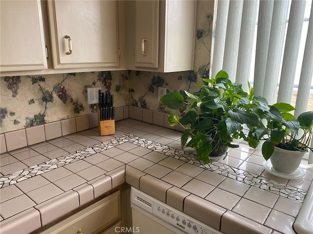 kitchen featuring tile counters