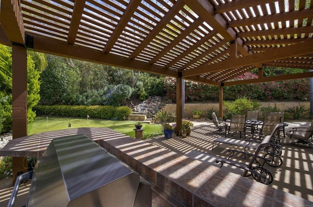 2927 Rancho Cortes, Carlsbad, CA 92009 - view of patio featuring outdoor dining space and a pergola