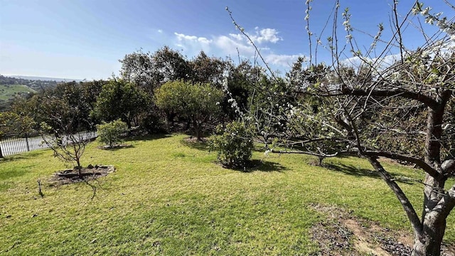 view of yard with fence