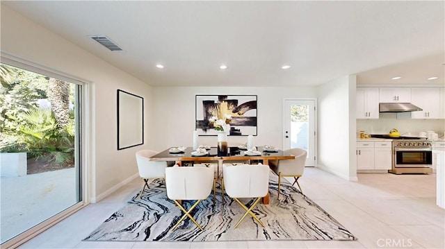 19201 Barrett Ln, North Tustin, CA 92705 - dining space featuring recessed lighting and baseboards