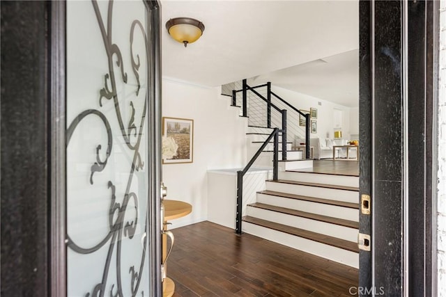 19201 Barrett Ln, North Tustin, CA 92705 - entrance foyer with wood finished floors and stairway