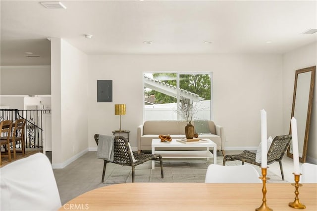 19201 Barrett Ln, North Tustin, CA 92705 - living area featuring electric panel and baseboards