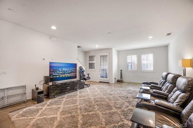 40925 Lacroix Ave, Murrieta, CA 92562 - living area featuring recessed lighting, visible vents, and wood finished floors
