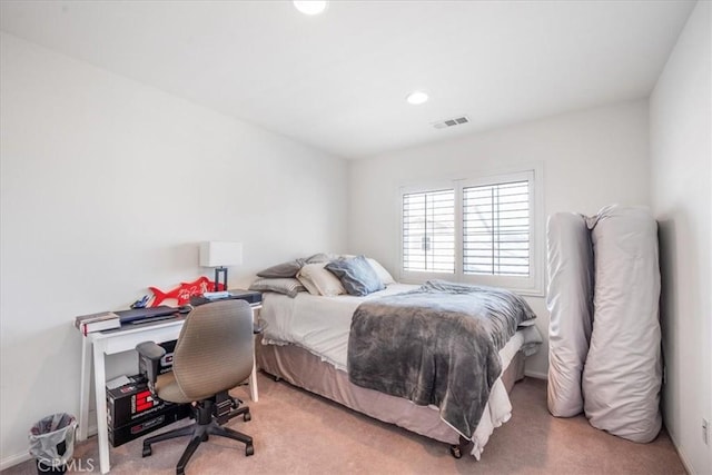 40925 Lacroix Ave, Murrieta, CA 92562 - bedroom featuring light carpet, recessed lighting, and visible vents