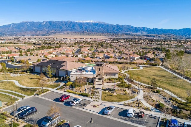 bird's eye view with a mountain view and a residential view