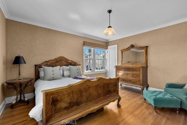 1239 S Patton Ave, San Pedro, CA 90731 - bedroom with wood finished floors and crown molding