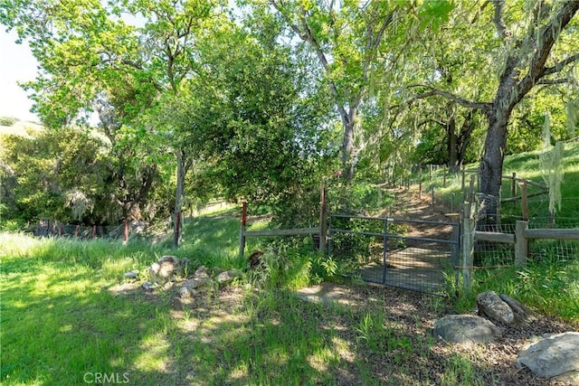 view of yard featuring fence