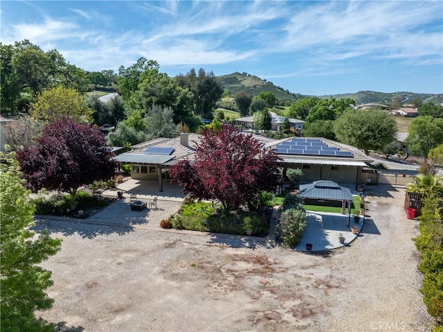 aerial view featuring a mountain view