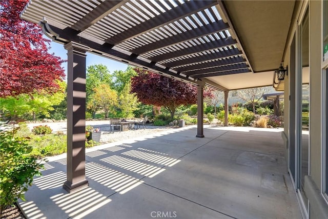 view of patio with a pergola