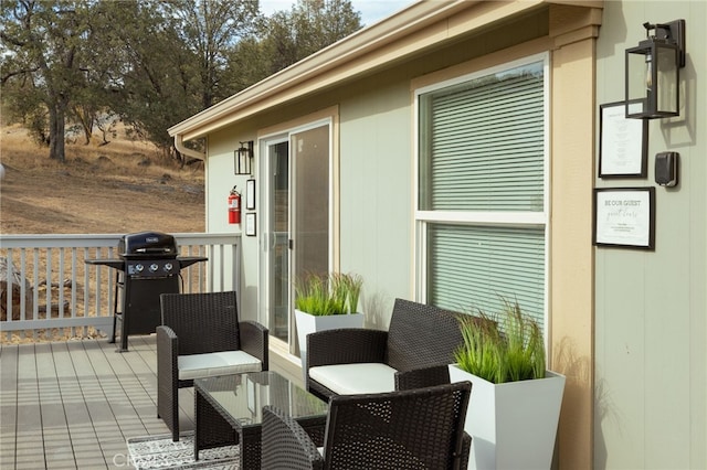 exterior space with a grill