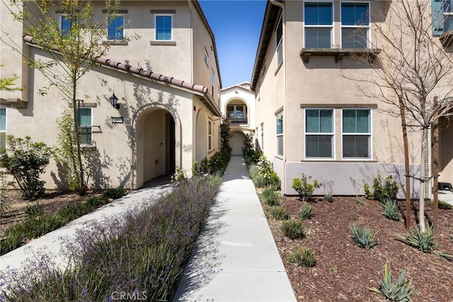 view of front of home featuring stucco siding