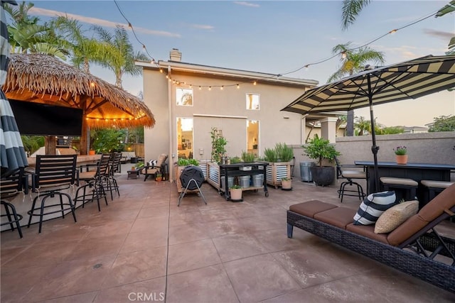 view of patio featuring outdoor dining area