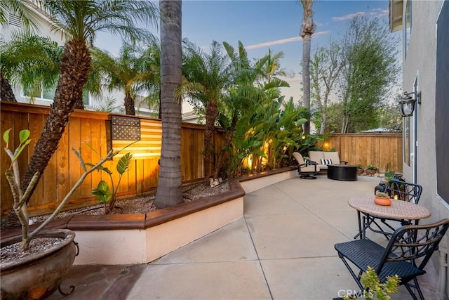 view of patio / terrace featuring a fenced backyard