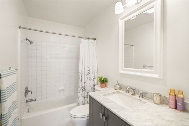 10240 Camarillo St Unit 204, Toluca Lake, CA 91602 - bathroom featuring toilet, vanity, and shower / bath combination with curtain