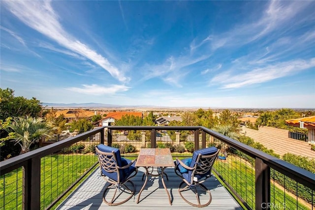 balcony with a mountain view