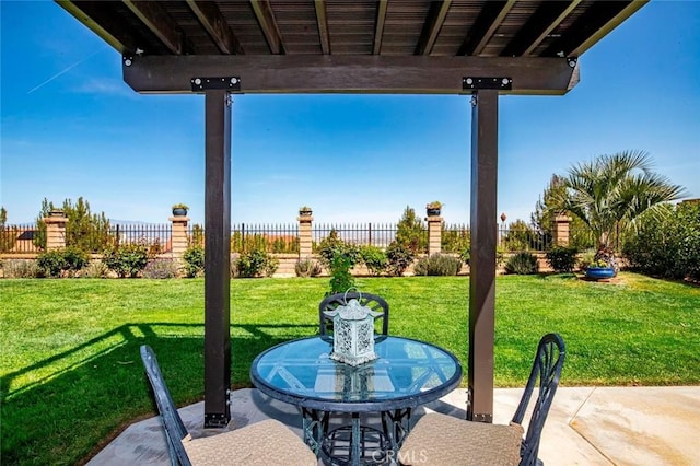 view of patio with fence