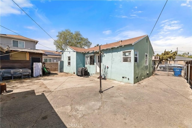 4516 Shasta Pl, El Monte, CA 91731 - back of house featuring a patio, fence, crawl space, and entry steps