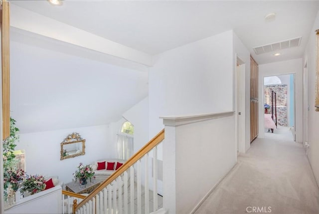 3594 N Verbena, Rialto, CA 92377 - hall with carpet floors and an upstairs landing