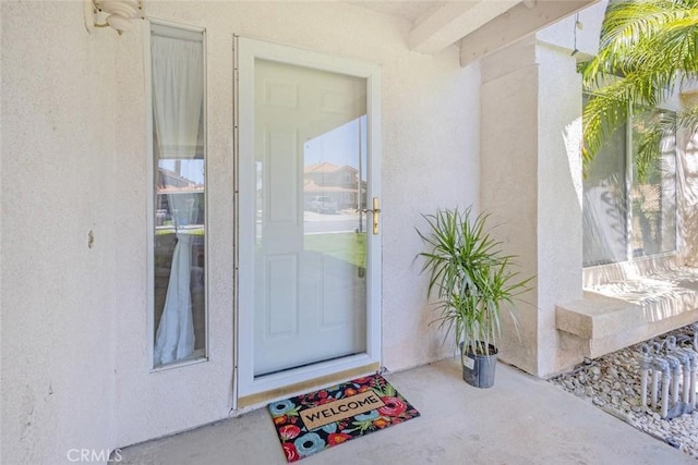 3594 N Verbena, Rialto, CA 92377 - property entrance with stucco siding