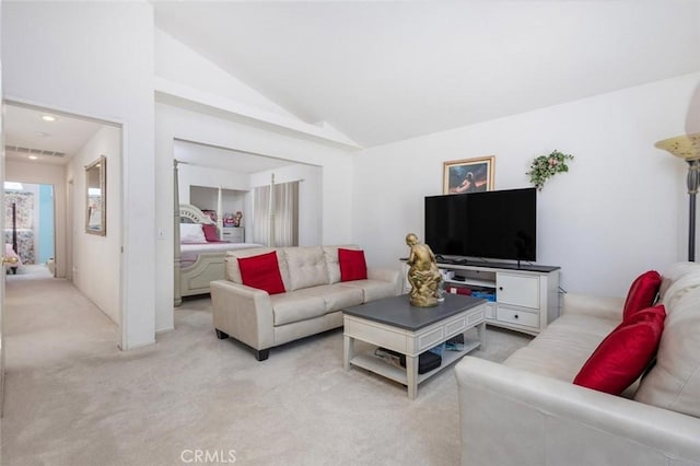 3594 N Verbena, Rialto, CA 92377 - living area with light carpet and lofted ceiling
