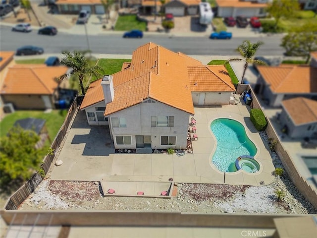 3594 N Verbena, Rialto, CA 92377 - aerial view of residential area with a pool area