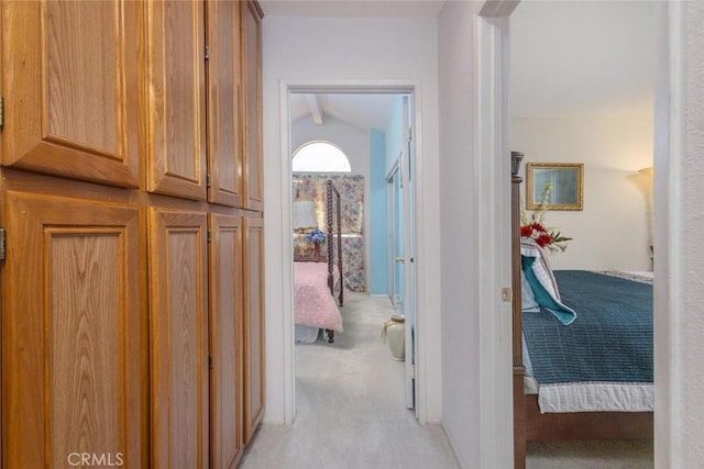 3594 N Verbena, Rialto, CA 92377 - hall featuring vaulted ceiling and light colored carpet